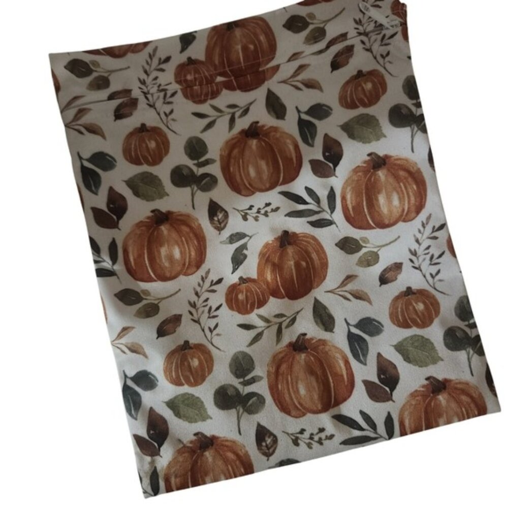 Pumpkin Leaf Print Zipper‎ Pouch Bag Reusable Wet Bag